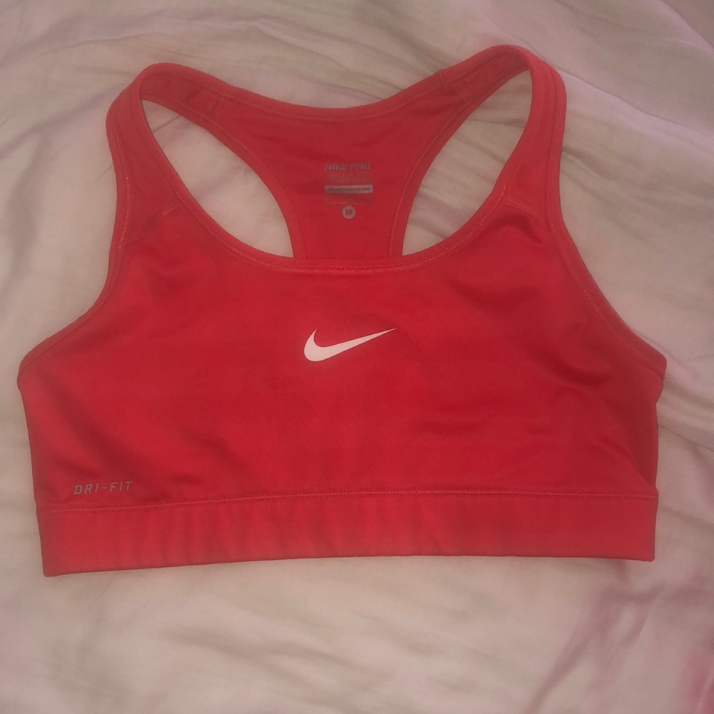 Red Nike sports bra